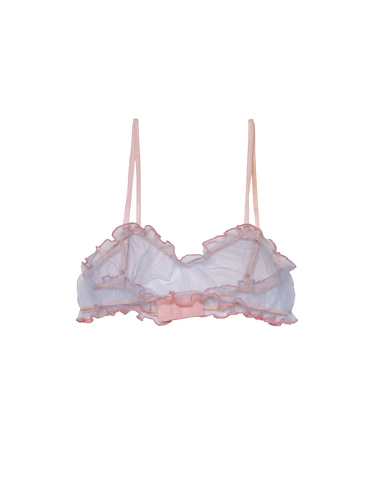 Baby blue frilly bandeau bra