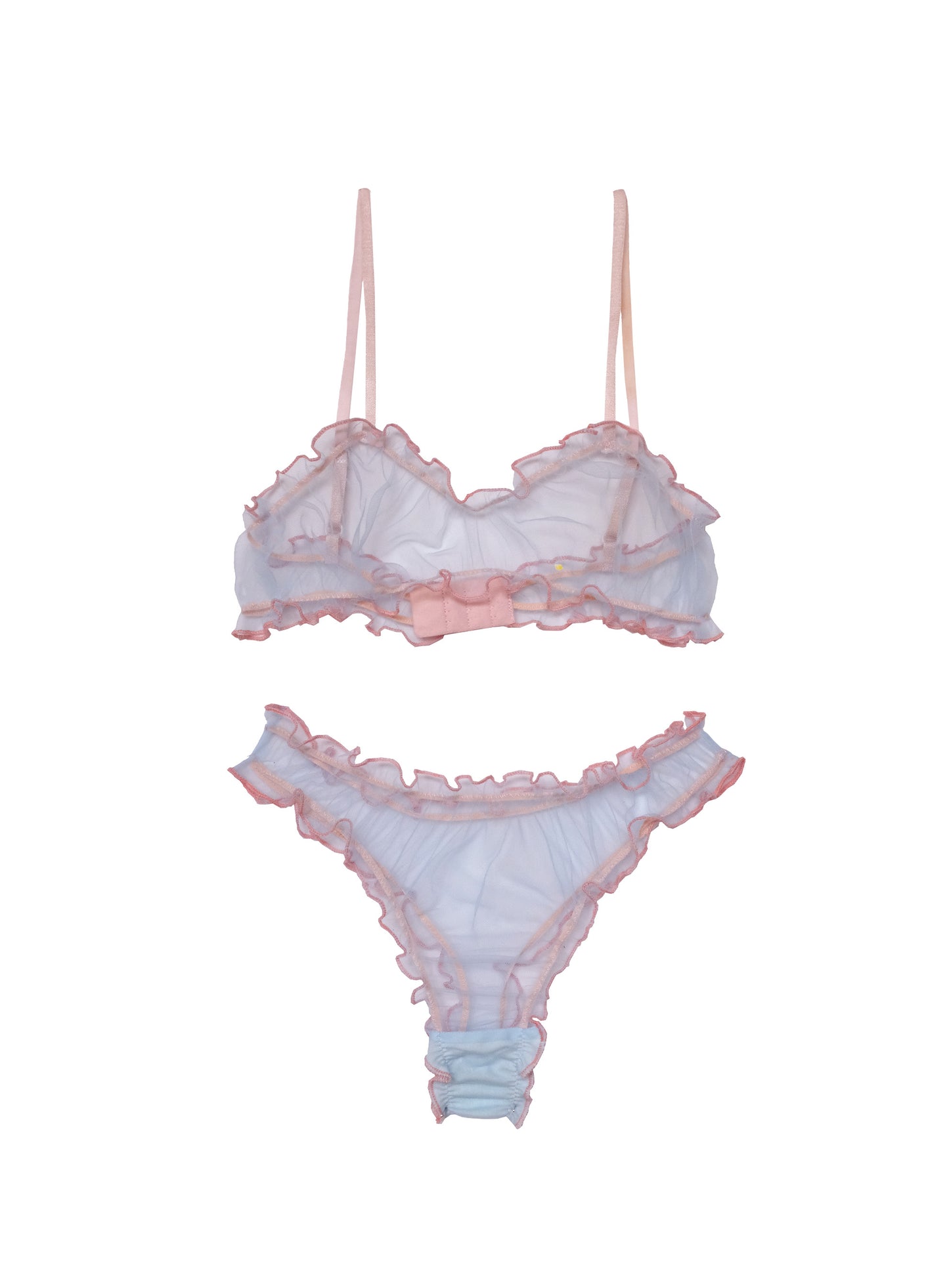 Baby blue frilly lingerie set