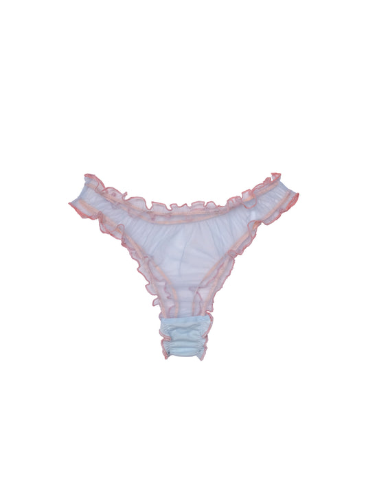 Baby blue frilly thong